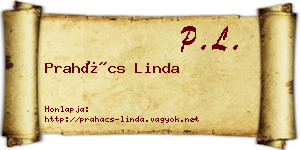 Prahács Linda névjegykártya
